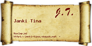 Janki Tina névjegykártya